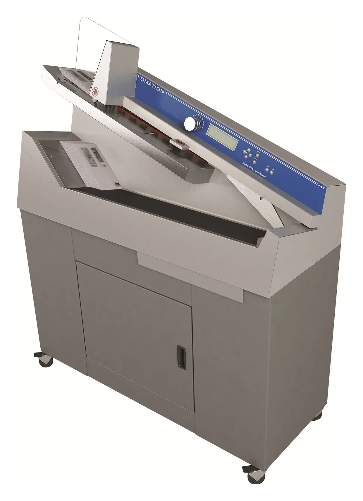 OMATION Model 306s letter opener on its cabinet, sold by FP as the LO-306