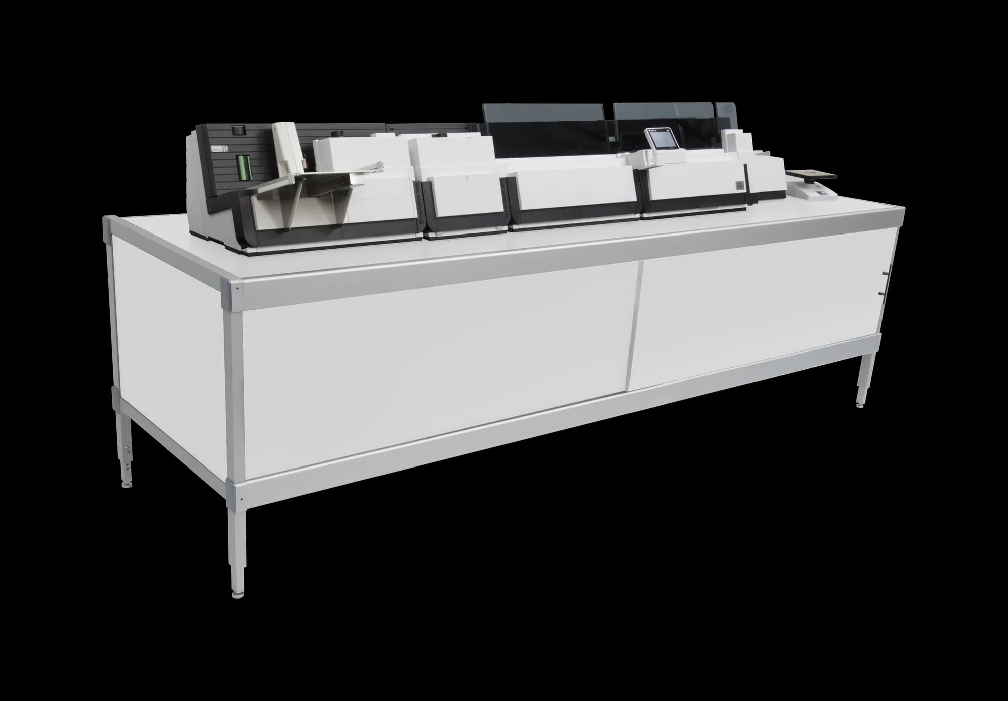 FP PostBase One postage meter on its mailroom console, the kind of installation Automated Mailroom services across Florida